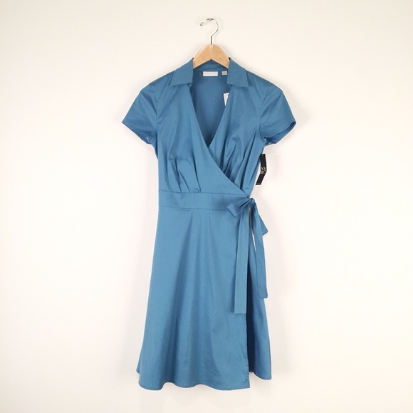 New York & Company Dresses & Skirts - New York & Company Stretch Blue Wrap Dress NWT